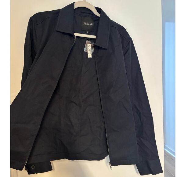NWT Madewell Zip-Front Jacket in Italian Cotton-Linen Blend In Dark Navy Size S - Picture 10 of 10